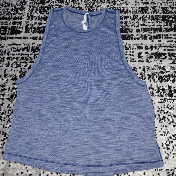 EUC Lululemon Cardio Squad Tank II Heathered Hero Blue Size 4! - Picture 4 of 11